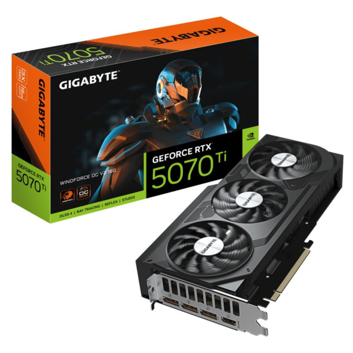 Gráfica GIGABYTE GeForce RTX 5070 Ti WINDFORCE OC V2 16G NVIDIA 16 GB