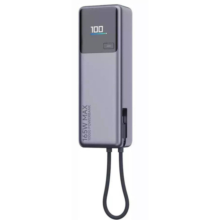 Power Bank Xiaomi 165W 10000mAh (Cabo Integrado) Preto, Lilás