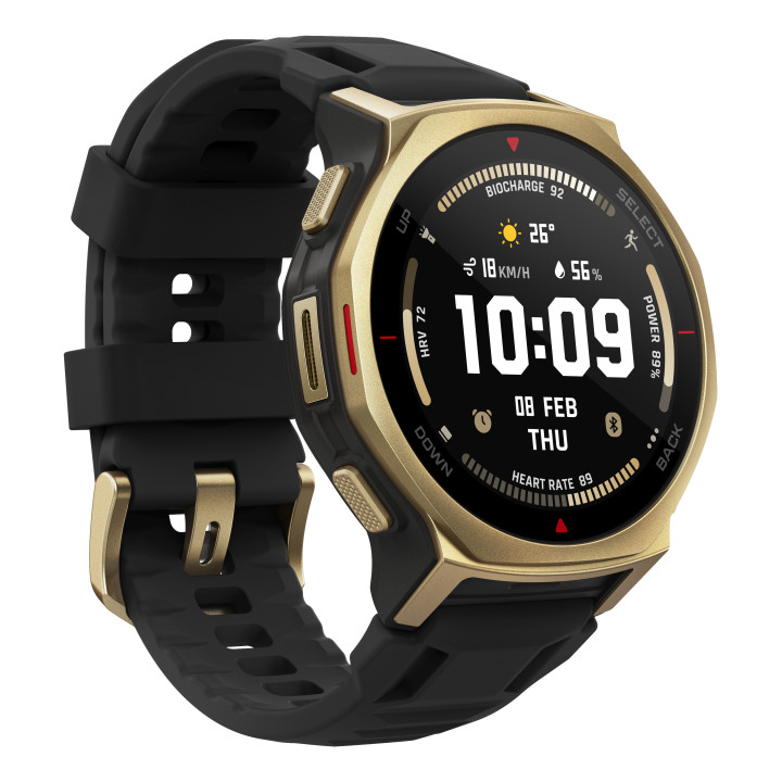 Amazfit T-rex 3 Pro 3,35 cm (1.32") AMOLED 44 mm Digital 466 x 466 pixels Ecrã táctil Dourado Wi-Fi GPS