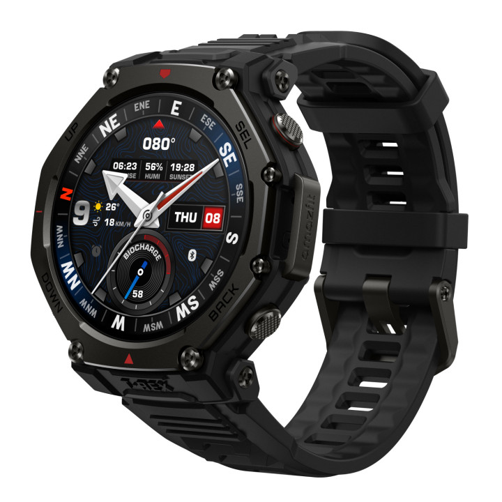 Amazfit T-rex 3 Pro 3,35 cm (1.32") AMOLED 44 mm Digital 466 x 466 pixels Ecrã táctil Preto Wi-Fi GPS