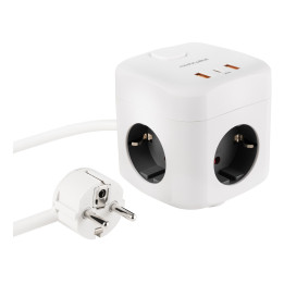 Nanocable 10.37.0011 extensão elétrica 1,4 m 3 tomada(s) CA Branco