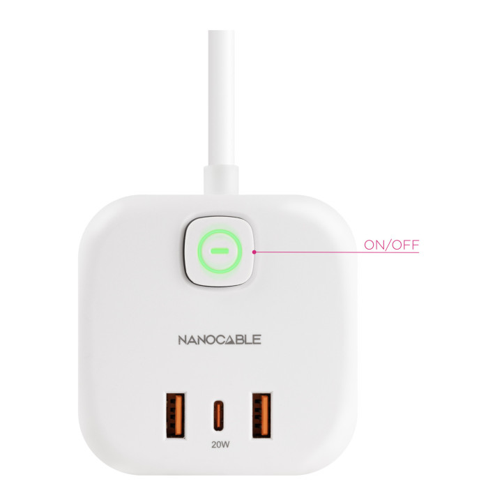 Nanocable 10.37.0011 extensão elétrica 1,4 m 3 tomada(s) CA Branco