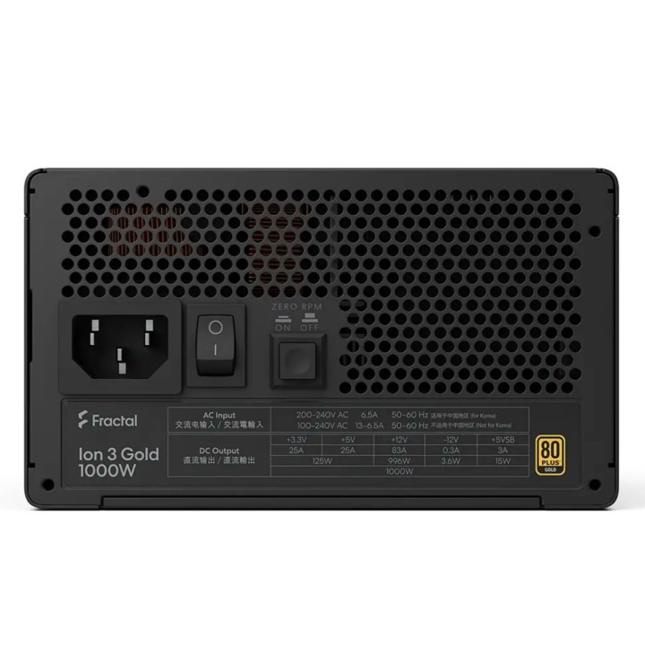 Fonte Modular Fractal Design Ion 3 1000W 80+ Gold Full ATX 3.1 PCIe 5.1