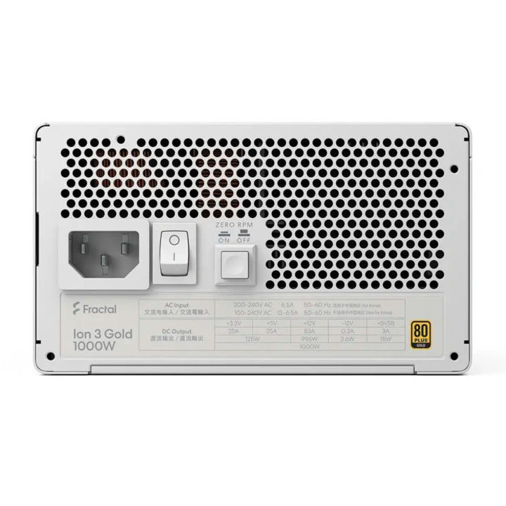 Fonte Fractal Design Ion 3 1000W 80+ Gold Full Modular ATX 3.1 PCIe