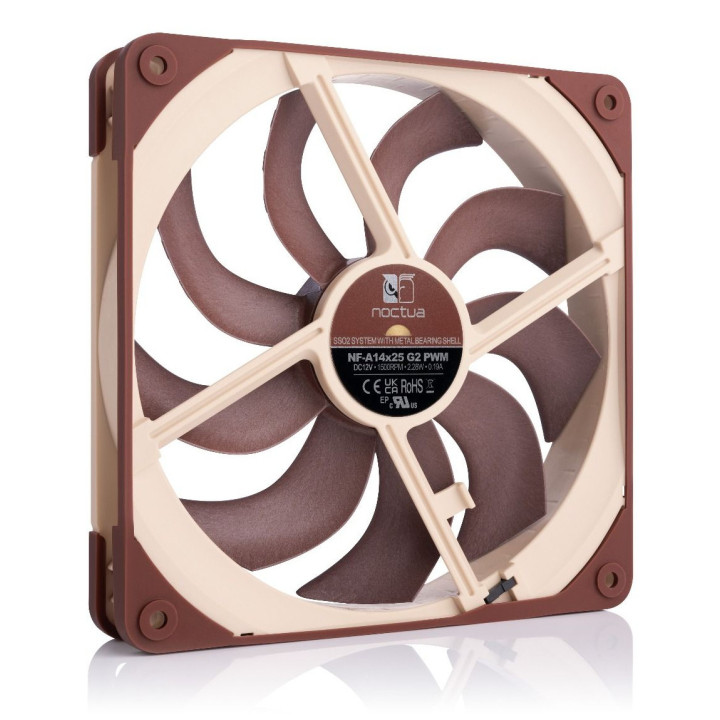 Noctua NF-A14X25 G2 PWM Sistema de Arrefecimento de Computador Caixa de computador Ventoinha 14 cm Bege 1 unidade(s)
