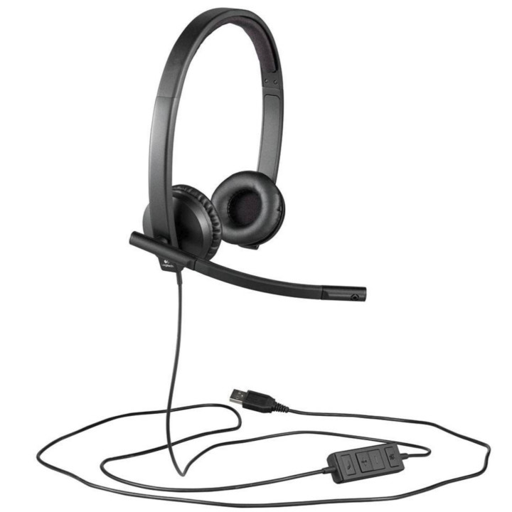 Headset Logitech H570e Escritório/Call center USB Type-A Preto