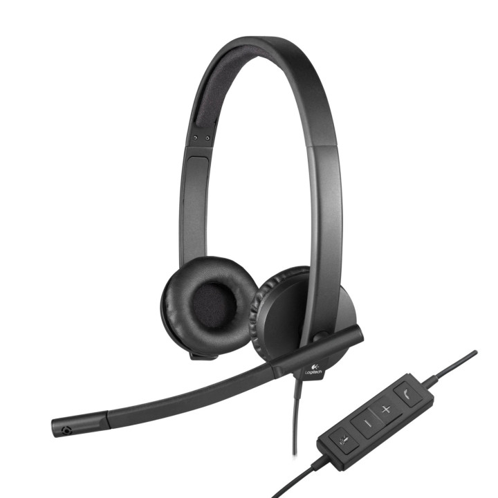 Headset Logitech H570e Escritório/Call center USB Type-A Preto