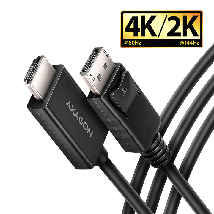 Axagon RVD-HI20C2 adaptador de cabo de vídeo 1,8 m DisplayPort HDMI Preto