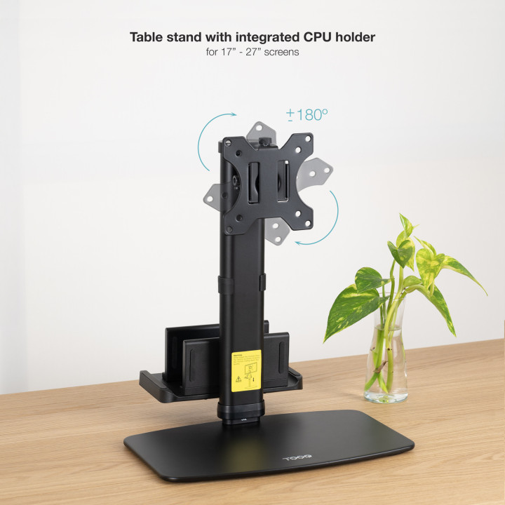 TooQ DB1128TN-B montagem e suporte para monitores 68,6 cm (27") Secretária Preto