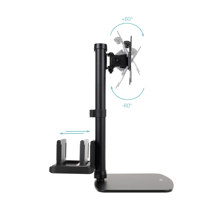 TooQ DB1128TN-B montagem e suporte para monitores 68,6 cm (27") Secretária Preto