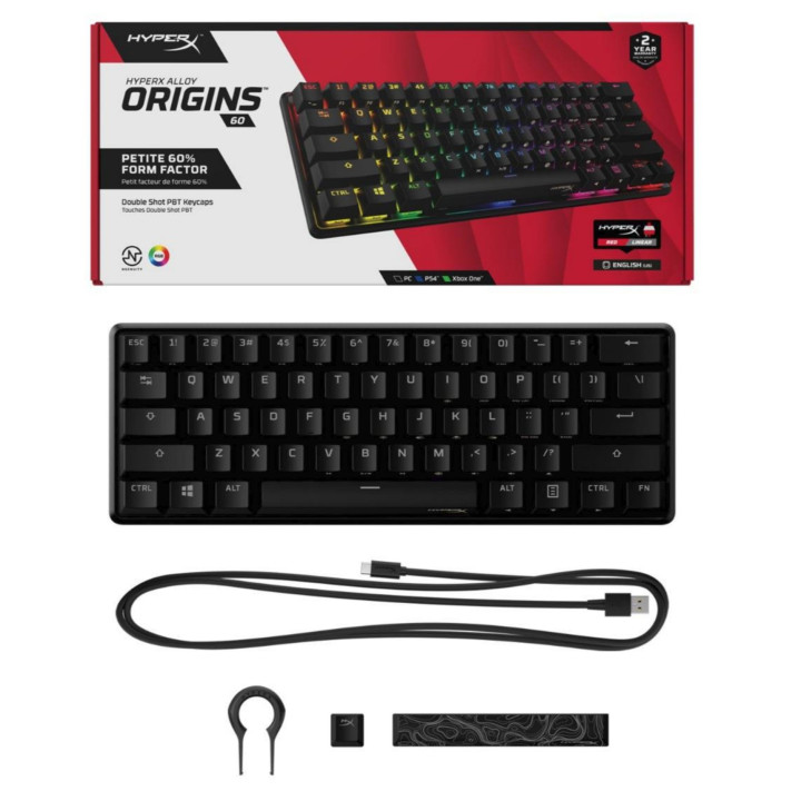 Teclado Mecânico HyperX Alloy Origins 60 RGB Gaming Red Switches - 60% (US)