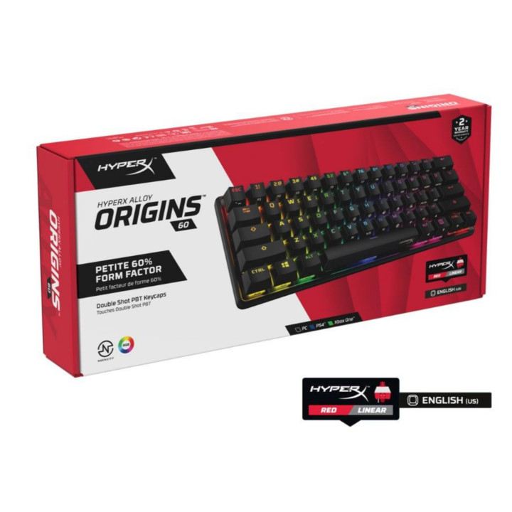 Teclado Mecânico HyperX Alloy Origins 60 RGB Gaming Red Switches - 60% (US)