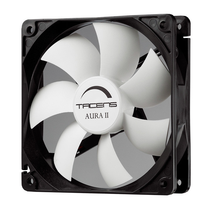 Tacens Aura II 12cm Caixa de computador Ventoinha Preto, Branco