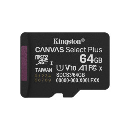 Kingston Technology Canvas Select Plus Gen3 64 GB MicroSDXC UHS-I Classe 10