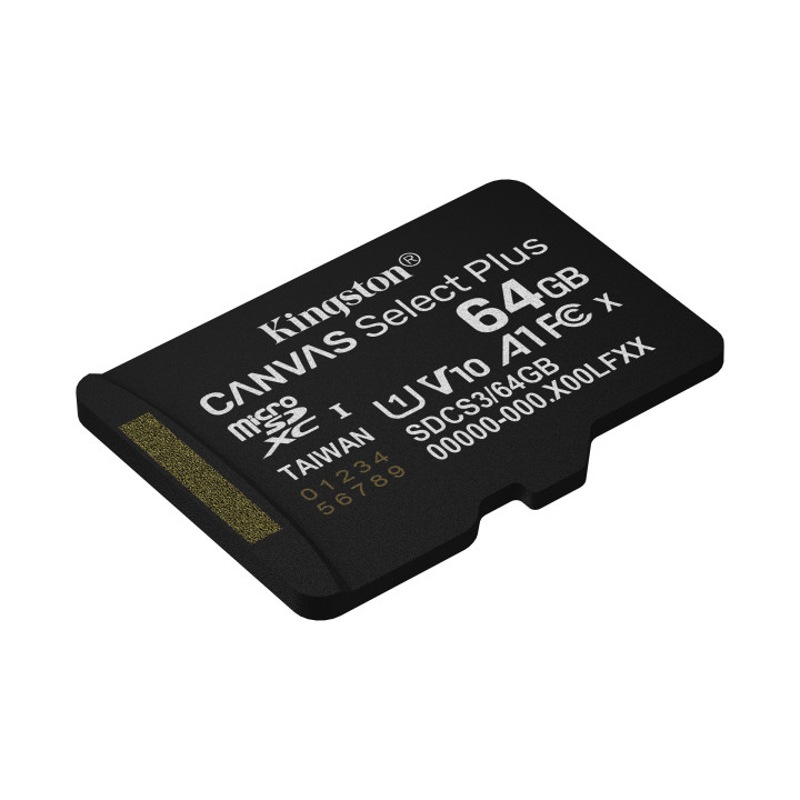 Kingston Technology Canvas Select Plus Gen3 64 GB MicroSDXC UHS-I Classe 10