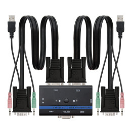 Nanocable 10.12.0001 chaveador KVM Montagem em prateleira Preto