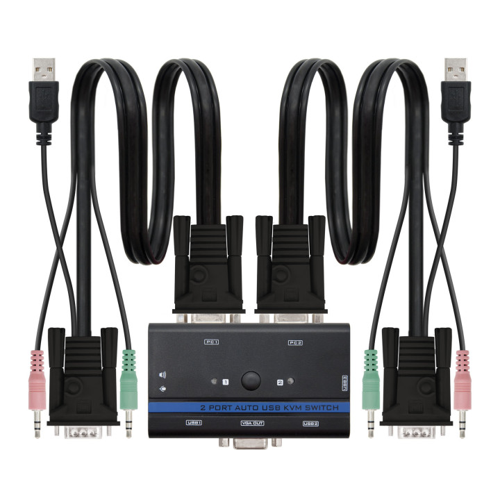 Nanocable 10.12.0001 chaveador KVM Montagem em prateleira Preto
