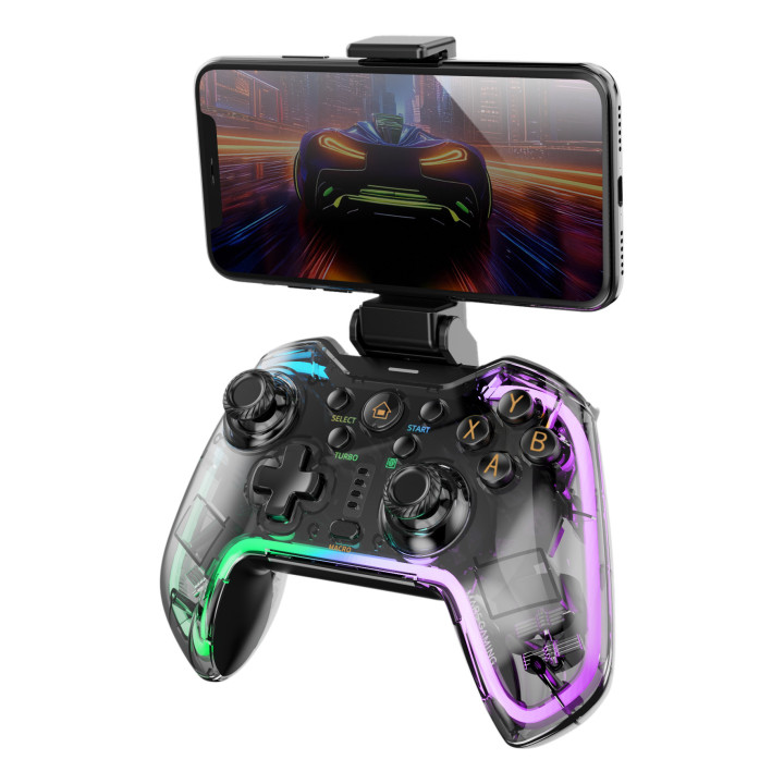 Mars Gaming MGP-BT2 Preto, Transparente Bluetooth USB Gamepad Analógico   Digital Android, Nintendo Switch, Nintendo Switch 2,