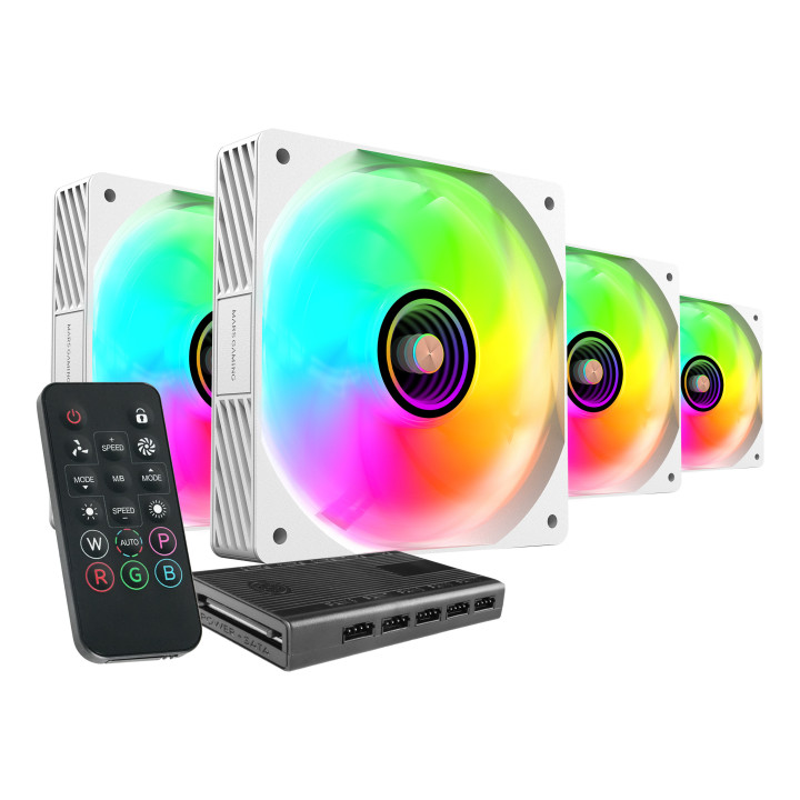 Mars Gaming MFSI4KITW Sistema de Arrefecimento de Computador Caixa de computador Ventoinha 12 cm Branco