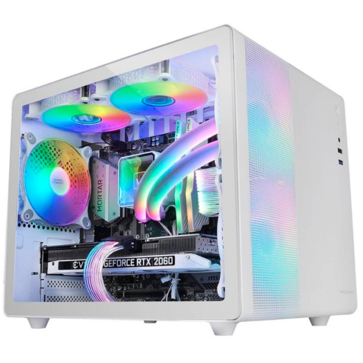 Caixa Micro-ATX Mars Gaming MC-400 FRGB Tempered Glass Branca