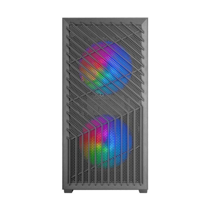 Caixa Micro-ATX Mars Gaming MC-VORTEX Gaming FRGB Tempered Glass Preta