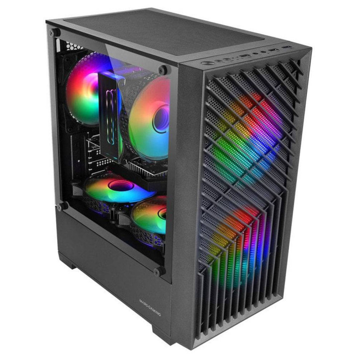 Caixa Micro-ATX Mars Gaming MC-VORTEX Gaming FRGB Tempered Glass Preta