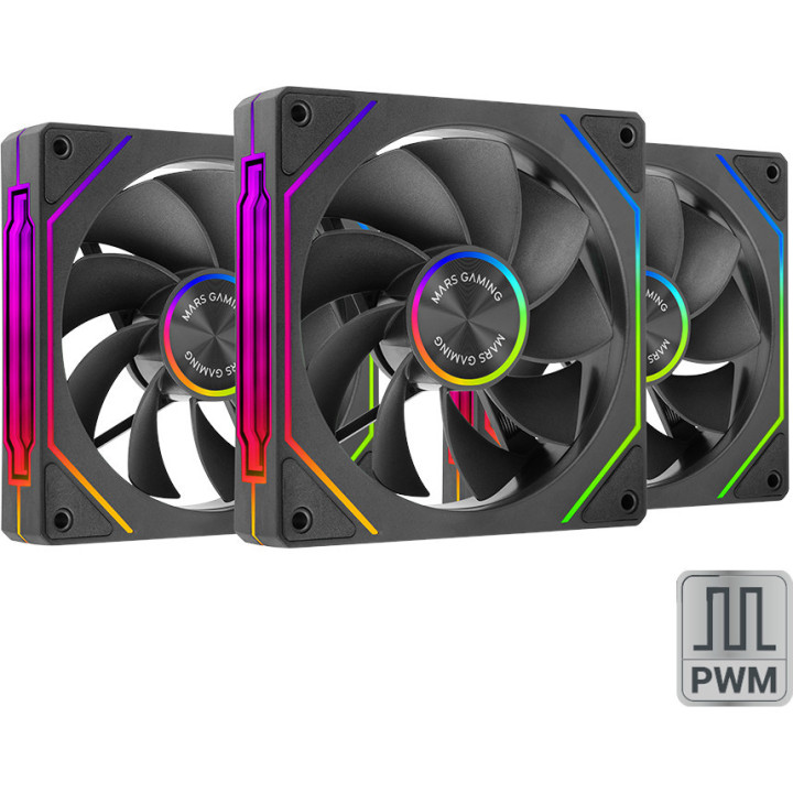 Ventoinha Mars Gaming MF-LINKFINITYKIT2 120mm ARGB Preta 3 unidade(s)