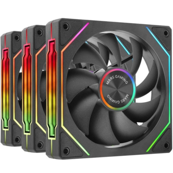 Ventoinha Mars Gaming MF-LINKFINITYKIT2 120mm ARGB Preta 3 unidade(s)