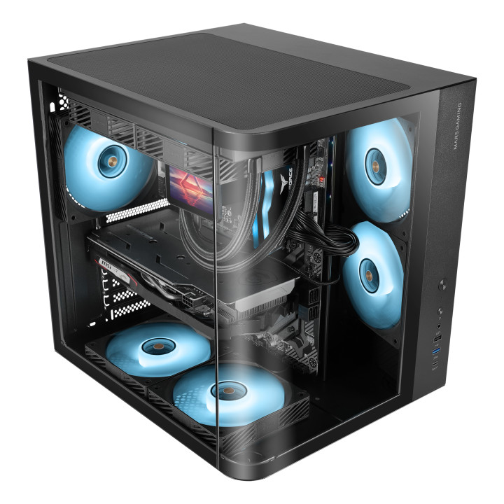 Mars Gaming MC-CURV Midi Tower Preto