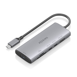 AISENS ASUC-6P029-GR base & duplicador de portas Com fios USB 3.2 Gen 1 (3.1 Gen 1) Type-C Cinzento