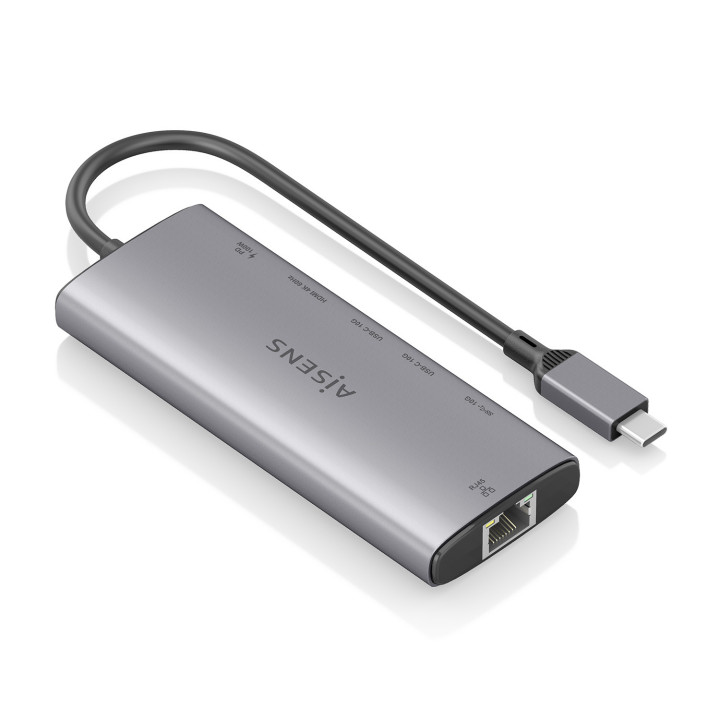 AISENS ASUC-6P030-GR base & duplicador de portas Com fios USB 3.2 Gen 1 (3.1 Gen 1) Type-C Cinzento