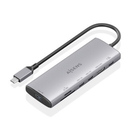 AISENS ASUC-7P031-GR base & duplicador de portas Com fios USB 3.2 Gen 1 (3.1 Gen 1) Type-C Cinzento