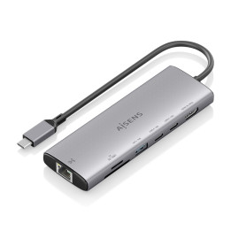 AISENS ASUC-7P032-GR base & duplicador de portas Com fios USB 3.2 Gen 1 (3.1 Gen 1) Type-C Cinzento