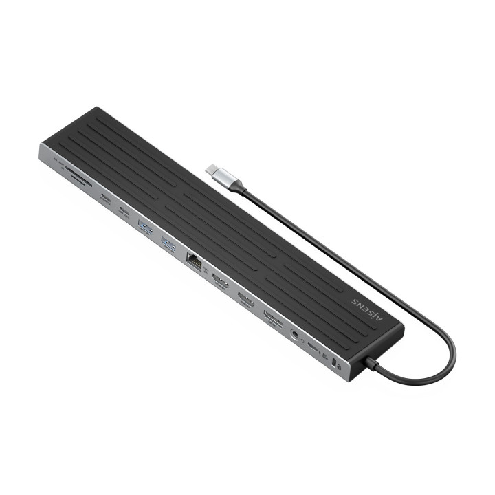 AISENS ASUC-13P042-GR base & duplicador de portas Com fios USB 3.2 Gen 1 (3.1 Gen 1) Type-C Cinzento