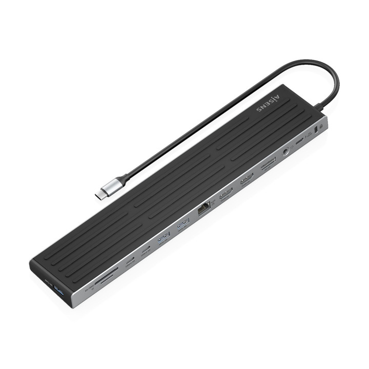 AISENS ASUC-13P042-GR base & duplicador de portas Com fios USB 3.2 Gen 1 (3.1 Gen 1) Type-C Cinzento