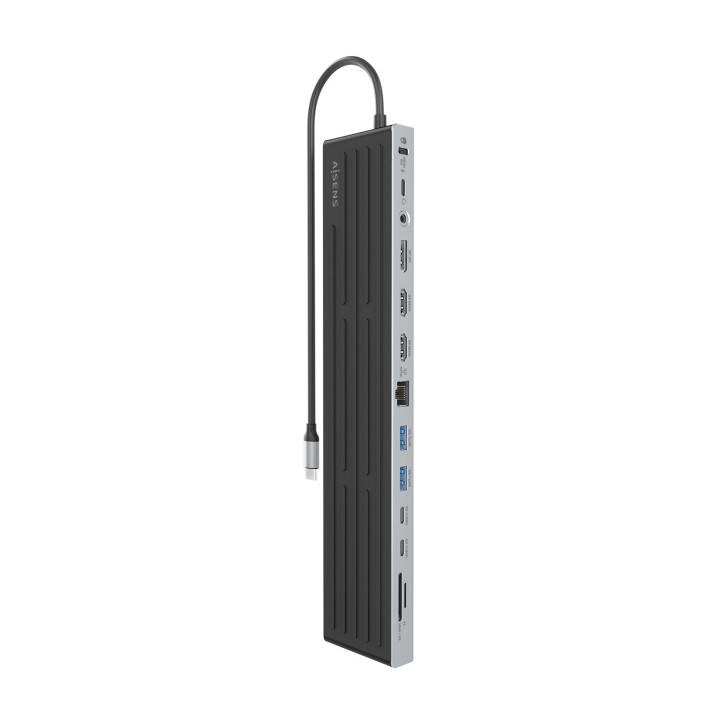 AISENS ASUC-13P042-GR base & duplicador de portas Com fios USB 3.2 Gen 1 (3.1 Gen 1) Type-C Cinzento