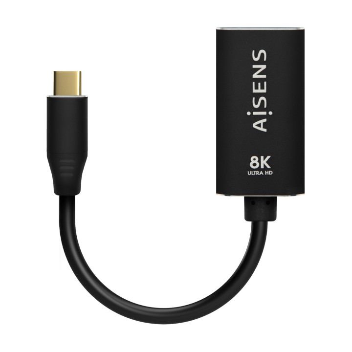 AISENS A109-0690 adaptador de cabo de vídeo 0,15 m USB Type-C DisplayPort Preto