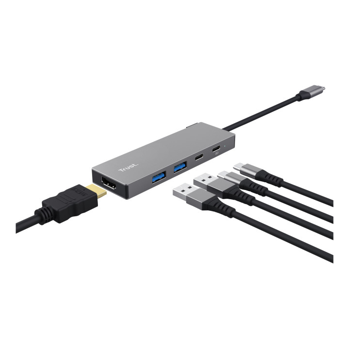 Trust 26062 hub de interface USB Type-C Cinzento