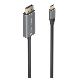 AISENS A109-0880 adaptador de cabo de vídeo 1,8 m USB Type-C DisplayPort Preto