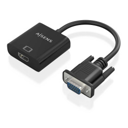 AISENS A115-0873 adaptador de cabo de vídeo 0,2 m HDMI + 3.5mm + Micro-USB Type-B VGA (D-Sub) Preto