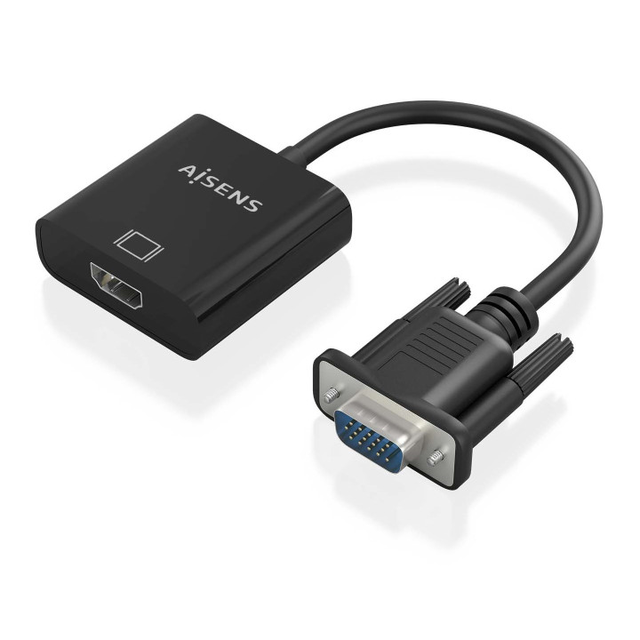 AISENS A115-0873 adaptador de cabo de vídeo 0,2 m HDMI + 3.5mm + Micro-USB Type-B VGA (D-Sub) Preto