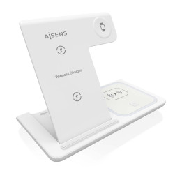 AISENS ASCH-15W3WC044-W carregador de dispositivos móveis Auscultadores, Telemóvel, Smartphone, Smartwatch Branco USB