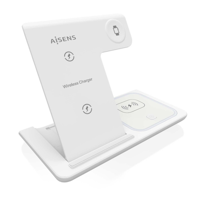 AISENS ASCH-15W3WC044-W carregador de dispositivos móveis Auscultadores, Telemóvel, Smartphone, Smartwatch Branco USB