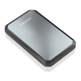 AISENS ASE-2529B Caixa para Discos Rígidos Compartimento HDD SSD Preto, Cinzento 2.5"