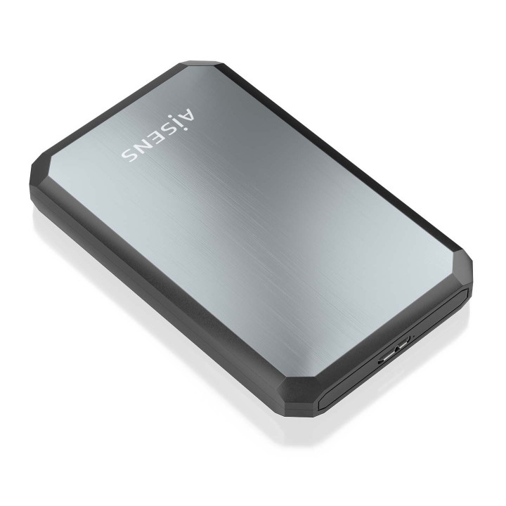 AISENS ASE-2529B Caixa para Discos Rígidos Compartimento HDD SSD Preto, Cinzento 2.5"