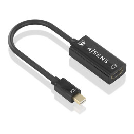 AISENS A125-0904 adaptador de cabo de vídeo 0,15 m Mini DisplayPort HDMI Type A (Standard) Preto