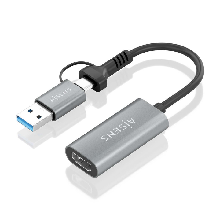 AISENS A109-0913 adaptador gráfico USB 1920 x 1080 pixels Cinzento