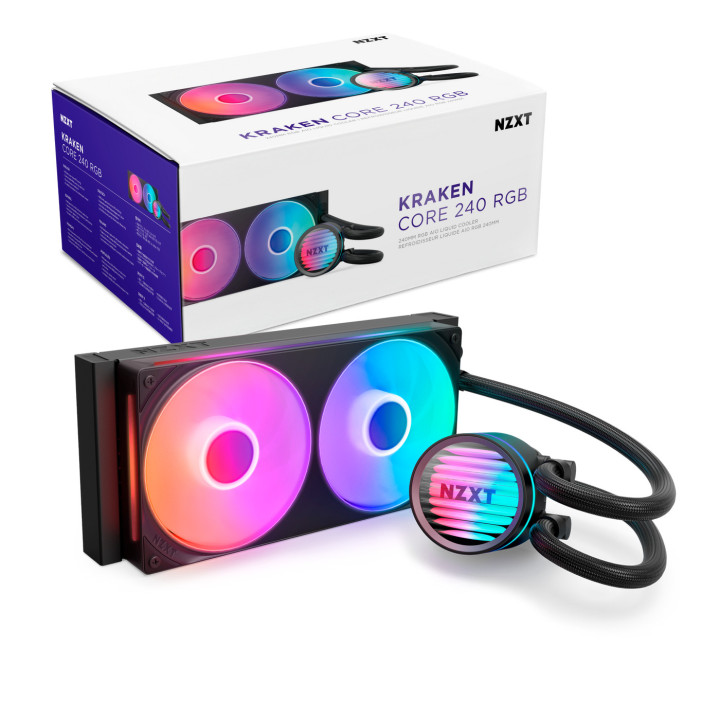 NZXT Kraken Core 240 RGB Processador Kit de arrefecimento líquido 12 cm Preto 1 unidade(s)