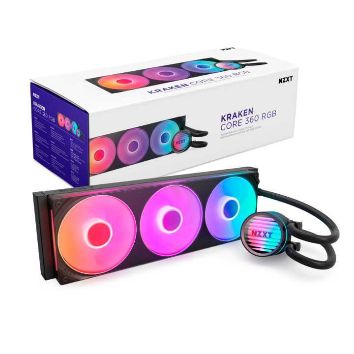 NZXT Kraken Core 360 RGB Processador Kit de arrefecimento líquido 12 cm Preto 1 unidade(s)