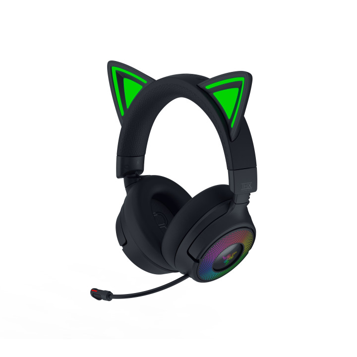 Razer Kraken Kitty V3 Pro Auscultadores Com fios e sem fios Fita de cabeça Jogos USB Type-A Bluetooth Preto